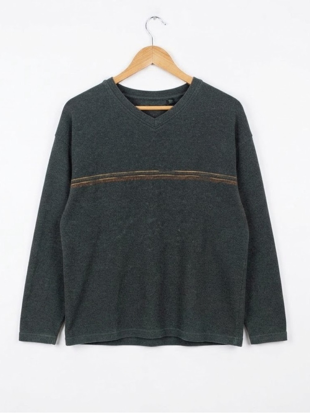 Naturalife 100% Cotton Knit Top Grey V Neck XL